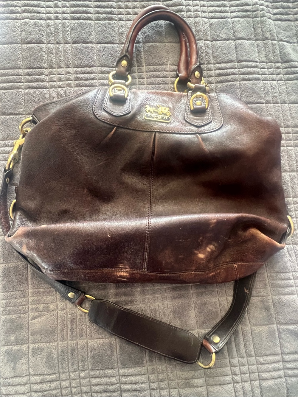 Coach Madison Julianne Leather Satchel Style 12935 Brown|Magenta - Picture 6 of 6